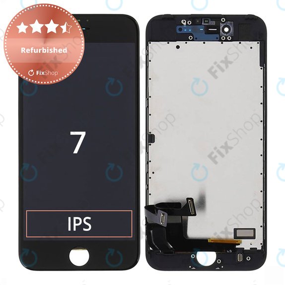 Schermo per iPhone 7, Black, Vetro touch con cornice, Refurbished
