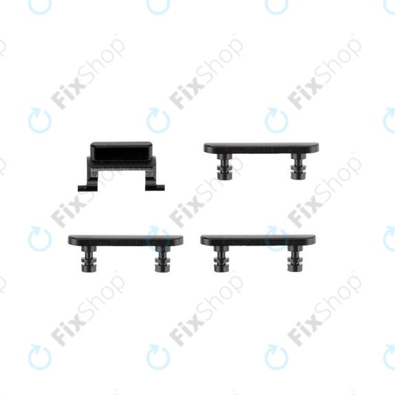 Set pulsanti laterali accensione, volume e silenzioso per iPhone 7 Plus, Black Jet