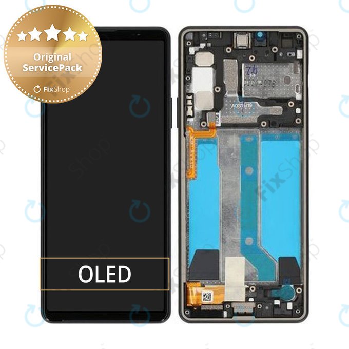 Schermo per Sony Xperia 10 IV XQCC54, Black, Vetro touch con cornice, A5047173A, Genuine Service Pack
