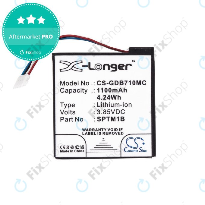 Batteria per Gopro Hero 7 Silver, White, SPTM1B, Li-Ion, 1100mAh, 3.85V, HQ