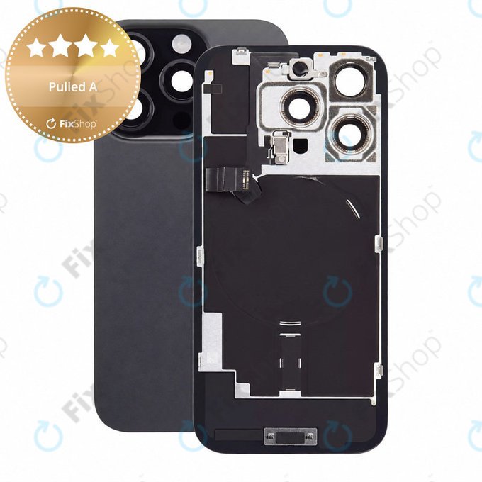 Vetro scocca posteriore per iPhone 16 Pro, Black Titanium, Pulled A
