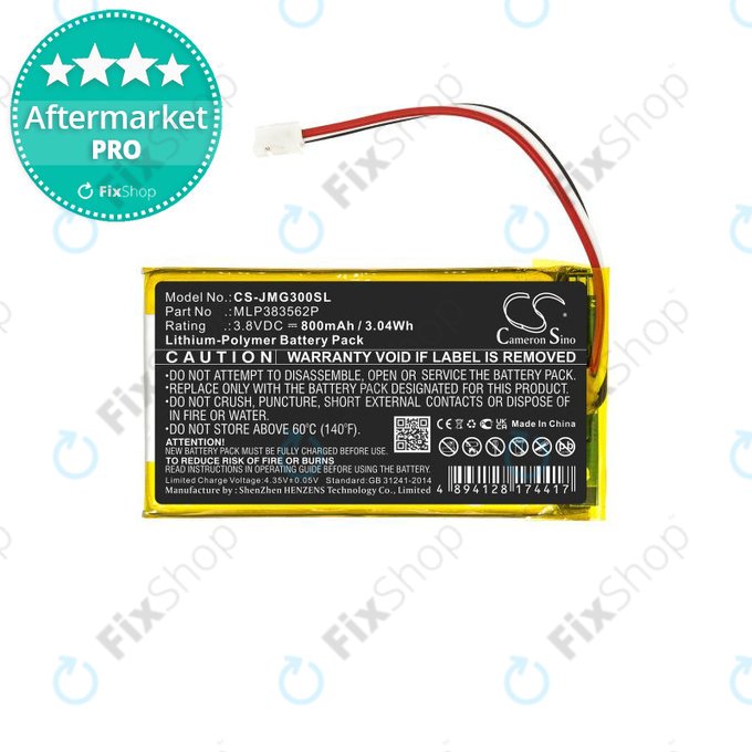 Batteria per JBL Go 3, MLP383562P, 730mAh, HQ