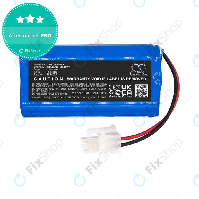 Batteria per Ecovacs Deebot M82, Tesla RoboStar T50 T60 T80 Pro BL7402A, Li-Ion, 2600mAh, 14.8V, HQ