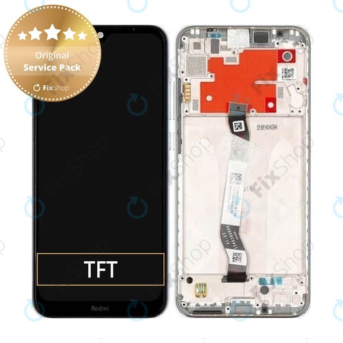 Schermo per Xiaomi Redmi Note 8T, Moonlight White, Vetro touch con cornice, 5600020C3X00, Genuine Service Pack