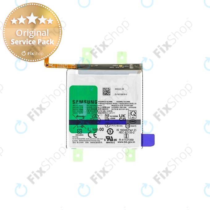 Batteria per Samsung S23 S911B, EB-BS912ABY, GH82-30483A, 3900mAh, Genuine Service Pack
