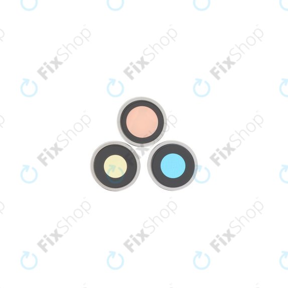 Lente fotocamera posteriore con frame 3 pz per iPhone 16 Pro, 16 Pro Max, White Titanium