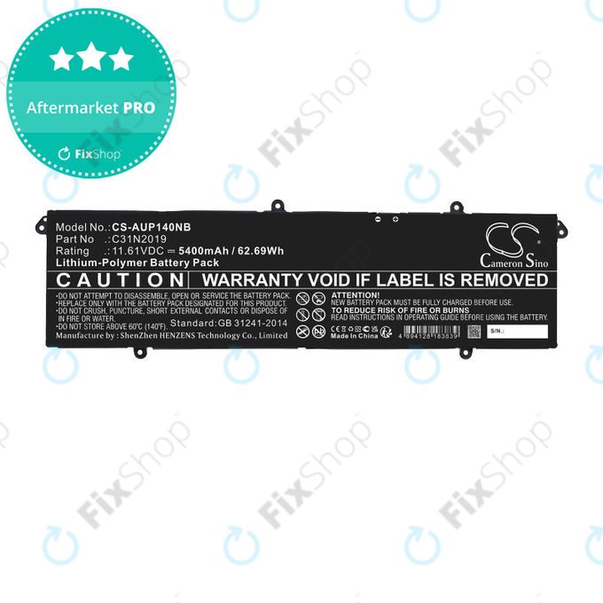 Batteria per Asus VivoBook Pro 14, 14X, 15 OLED, C31N2019, Li-Pol, 5400mAh, 11.61V, HQ