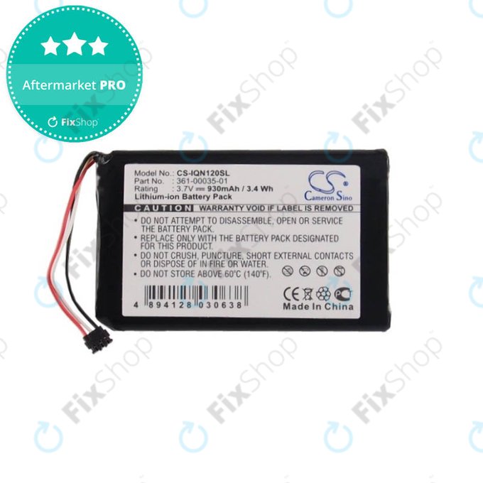 Batteria per Garmin Drive Assist 50, 50LMT, 51, 51LMT, Nüvi 1200, 1205, 1205W, 1250, 1255W, 1260, 1260W, 140T, 150T, 2595LM, 2595LMT, 361-00035-01, 930mAh, HQ
