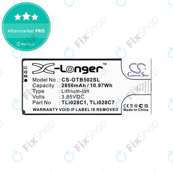 Batteria per Alcatel 1b 2020, Alcatel Ot-5002a, TLI028C1, Li-Ion, 3.85V, 2850mAh, HQ