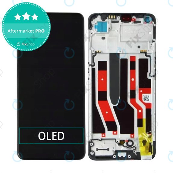 Schermo OLED per Oppo Reno 7 Lite, Cosmic Black, Vetro touch con cornice