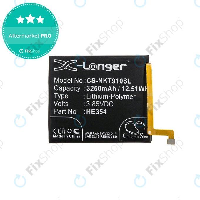 Batteria per Nokia 9 PureView, 3250mAh, Li-Pol, 3.85 V, HE354, HQ
