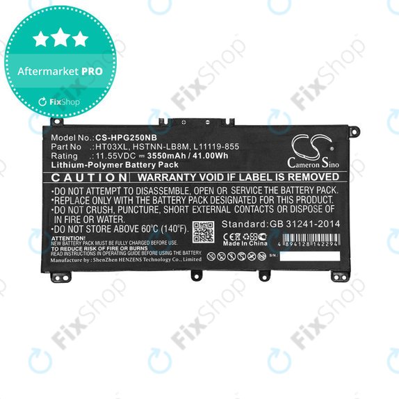 Batteria per HP Pavilion 14, 15, 17, HT03XL, Li-Pol, 3550mAh, 11.55V, HQ