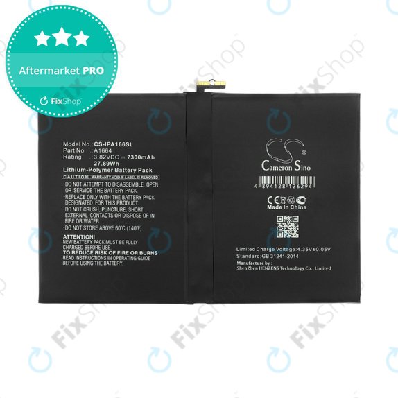 Batteria A1664 per iPad Pro 9.7" (2016), 7300mAh, HQ