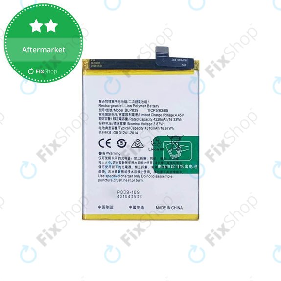 Batteria per Oppo Reno 5 Z 5G, BLP839, 4310mAh