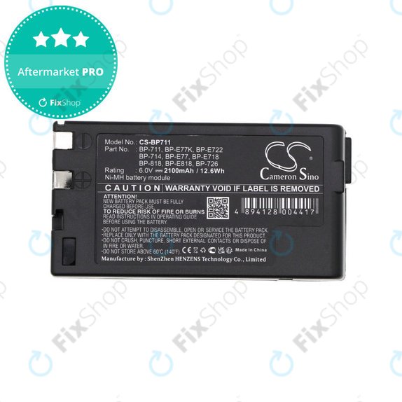 Batteria per Canon E06, Canon E07, BP-711, Ni-MH, 2100mAh, 6V, HQ