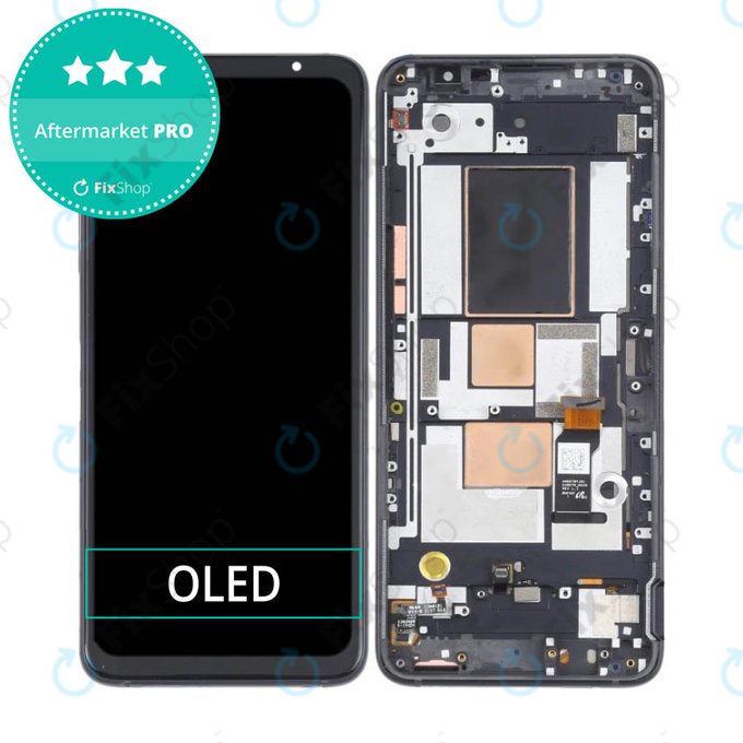 Schermo OLED per Asus ROG Phone 5 ZS673KS, Phantom Black, Vetro touch con cornice