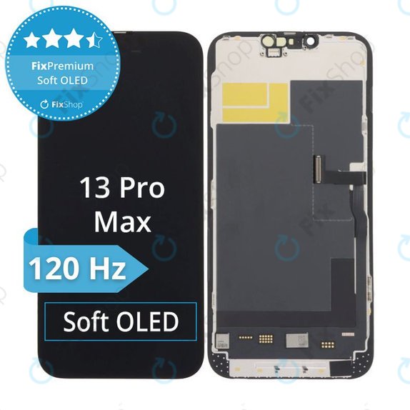Schermo Soft OLED 120Hz per iPhone 13 Pro Max, Vetro touch con cornice, FixPremium
