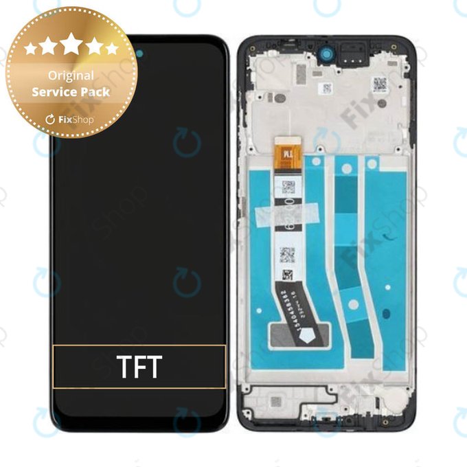 Schermo per Motorola Moto G54 XT2343, Black, Vetro touch con cornice, 5D68C23304, Genuine Service Pack