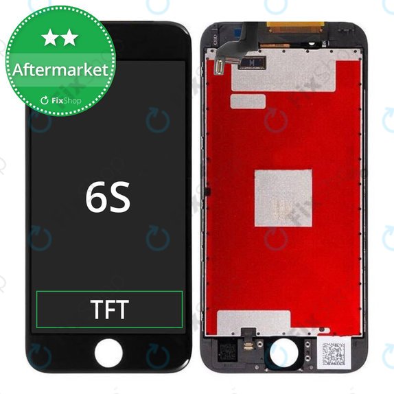 Schermo per iPhone 6S, Black, Vetro touch con cornice