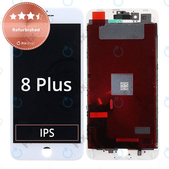 Schermo per iPhone 8 Plus, White, Vetro touch con cornice, Refurbished