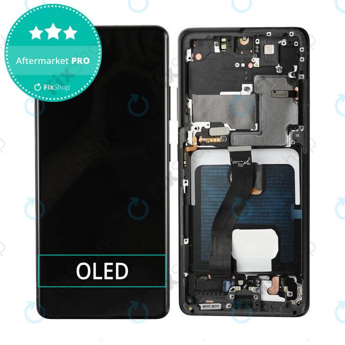 Schermo OLED per Samsung S21 Ultra G998B, Phantom Black, Vetro touch con cornice