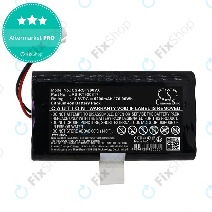 Batteria per Rowenta Smart Force RR8021WH, RS-RT900817, Li-Ion, 5200mAh, 14.8V, HQ
