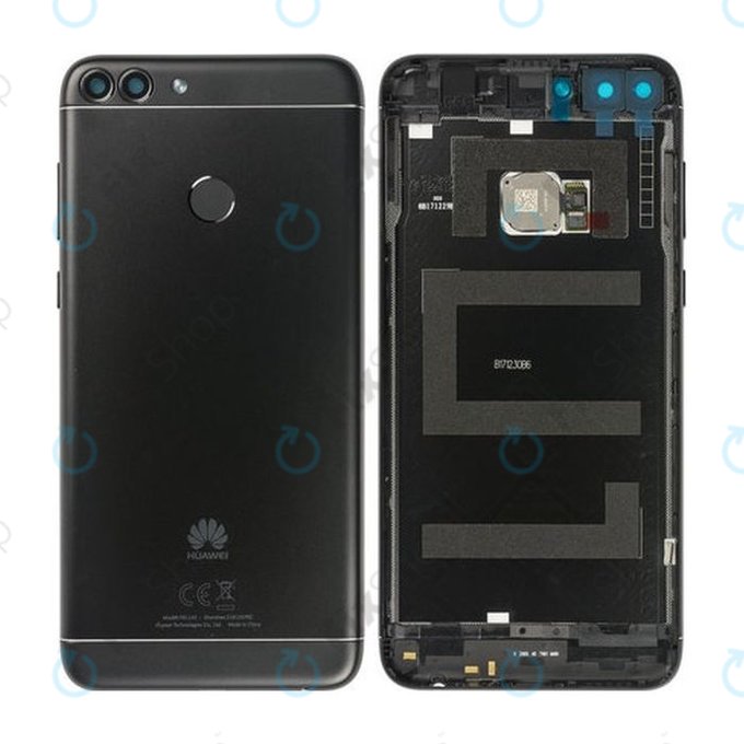 Cover batteria + sensore impronte digitali per Huawei P Smart FIG-L31, Black, 02352NCC, 02351TEF, Genuine Service Pack