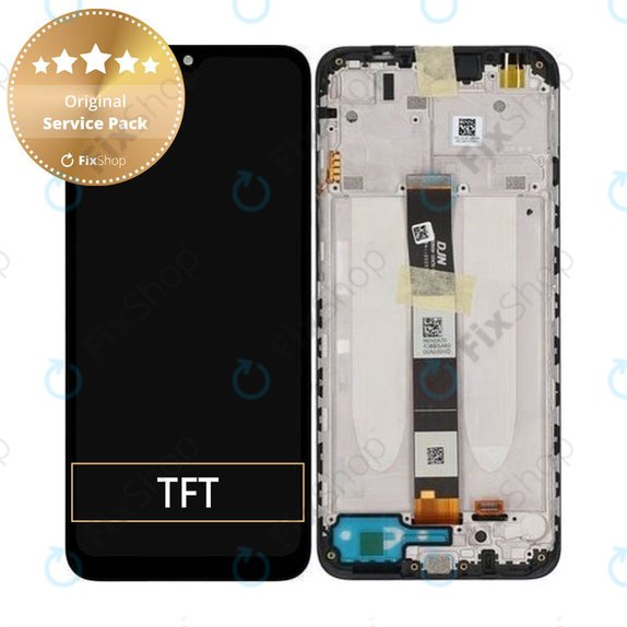 Schermo per Xiaomi Redmi 9C M2006C3MG M2006C3MT, 9A M2006C3LG M2006C3LI, Black, Vetro touch con cornice, 5600070C3L00, Genuine Service Pack
