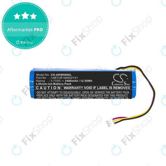 Batteria per Akai 5000 Solo, Ewi 5000, 1ABTUR18650ZY01, Li-Ion, 3400mAh, 3.7V, HQ