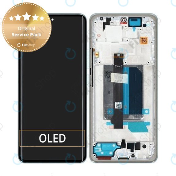Schermo per Xiaomi Redmi Note 14 Pro+ 5G , Frost Blue, Vetro touch con cornice, 5600170O16U00, Genuine Service Pack