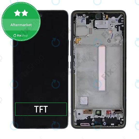 Schermo per Samsung A73 A736, Black, Vetro touch con cornice