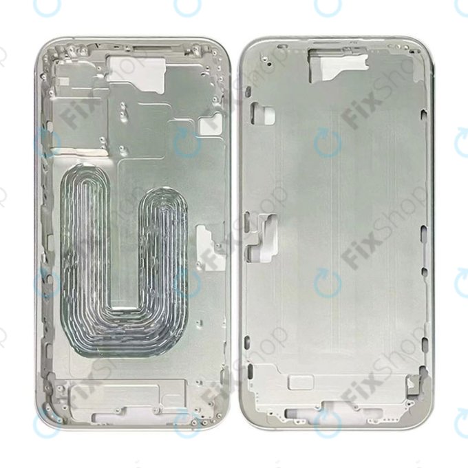 Telaio centrale con pulsanti di accensione e volume per iPhone 16, White