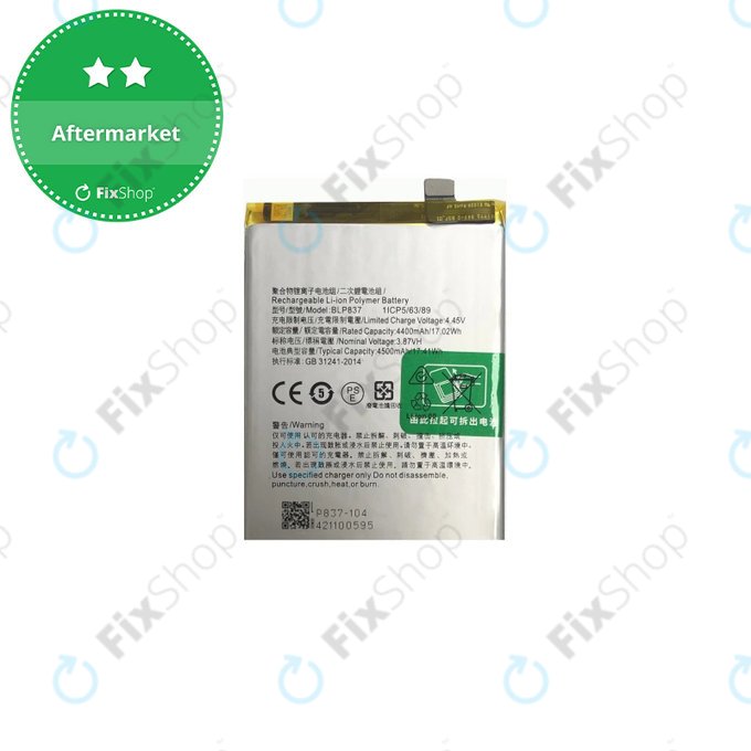 Batteria per Oppo Reno 8 Pro CPH2357, BLP837, 4500mAh
