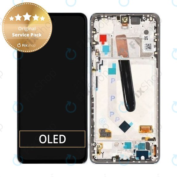 Schermo per Xiaomi Poco F3, Blue, Vetro touch con cornice, 560004K11A00, Genuine Service Pack