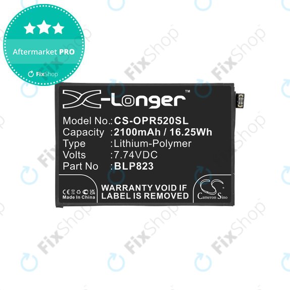 Batteria per Oppo Reno 5 Pro, 2100mAh, Li-Pol, 7.74 V, BLP823, HQ