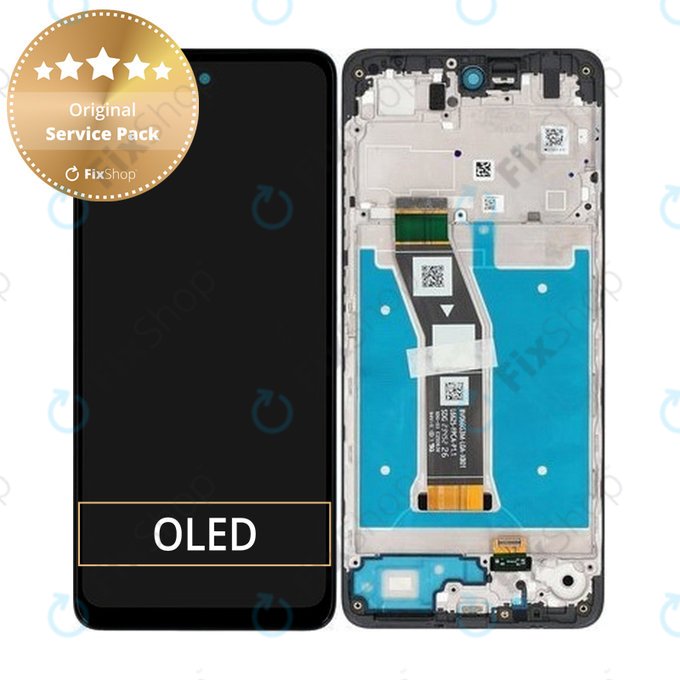 Schermo per Motorola Moto G04, Black, Vetro touch con cornice, 5D68C23890, Genuine Service Pack