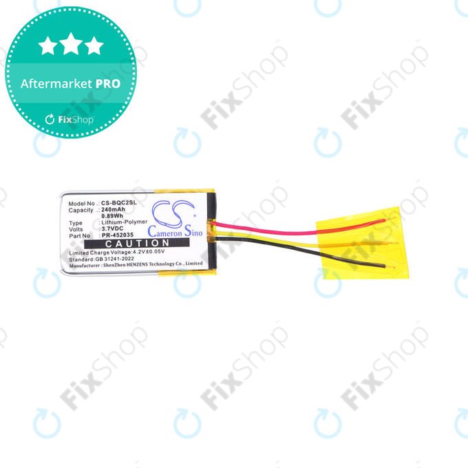 Batteria per Bose QC20, PR-452035, Li-Pol, 240mAh, 3.7V, HQ