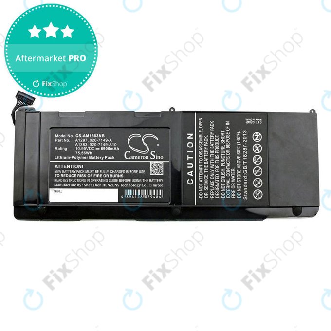 Batteria A1383 per MacBook Pro 17" A1297 (Mid 2010 - Late 2011), 6900mAh, HQ
