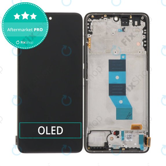 Schermo OLED per Xiaomi Redmi Note 14 5G 24094RAD4G, Black, Vetro touch con cornice