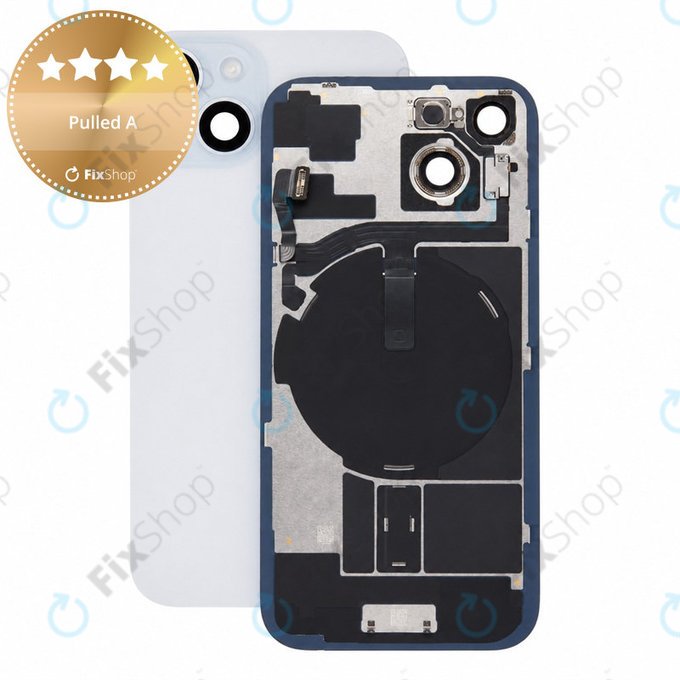 Vetro scocca posteriore per iPhone 15, Blue, Pulled A