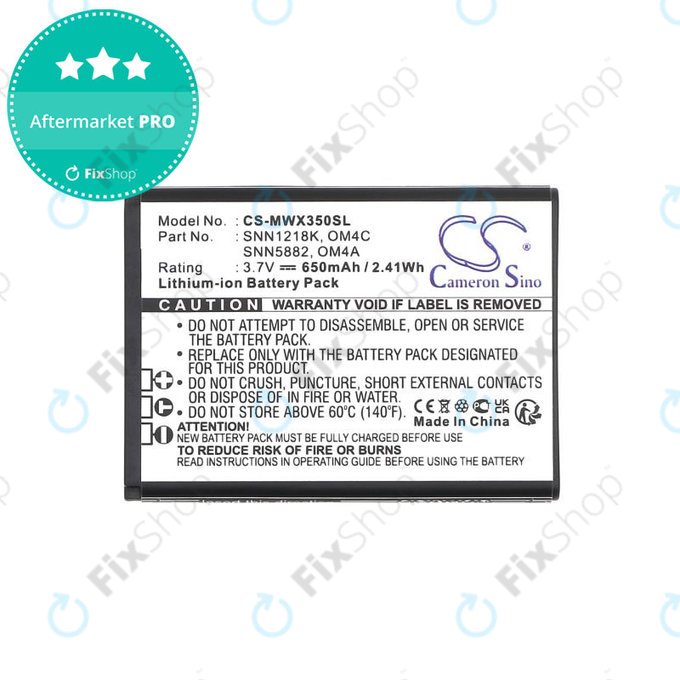 Batteria per Motorola Gleam +, OM4A, OM4C, Li-Ion, 3.7V, 650mAh, HQ