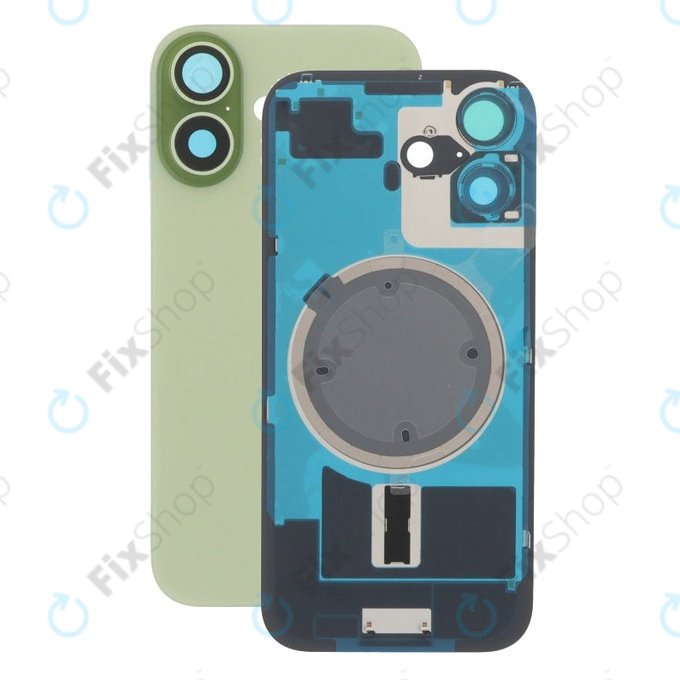 Vetro della scocca posteriore per iPhone 17, Sage, con lente fotocamera, piastra metallica e magneti MagSafe