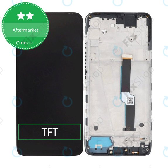 Schermo per Motorola One Fusion Plus, Black, Vetro touch con cornice