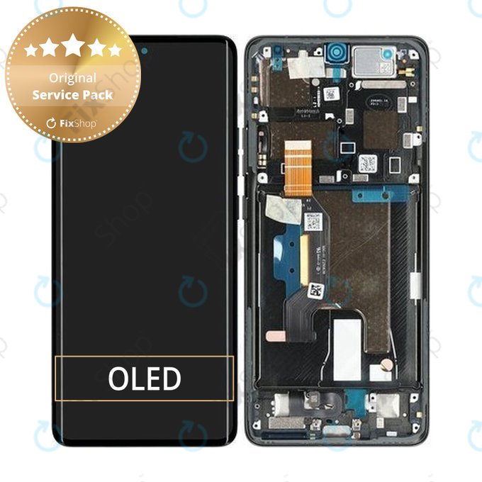 Schermo per Motorola Edge 50 Ultra, Vetro touch con cornice, Forest Grey, 5D68C24483, Genuine Service Pack