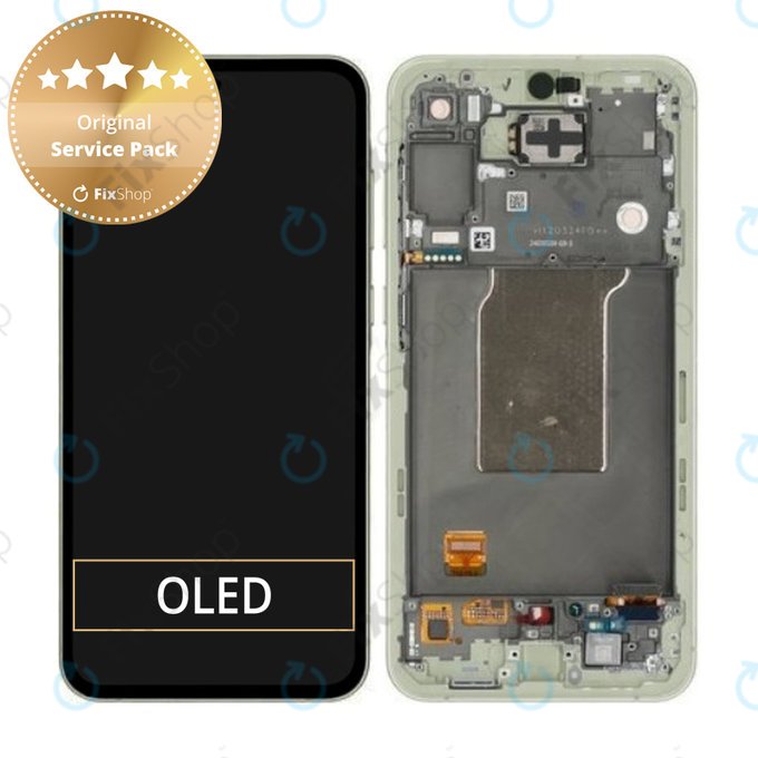 Schermo per Samsung A55 A556B, Awesome Lemon, Vetro touch con cornice, GH82-34305D, Genuine Service Pack