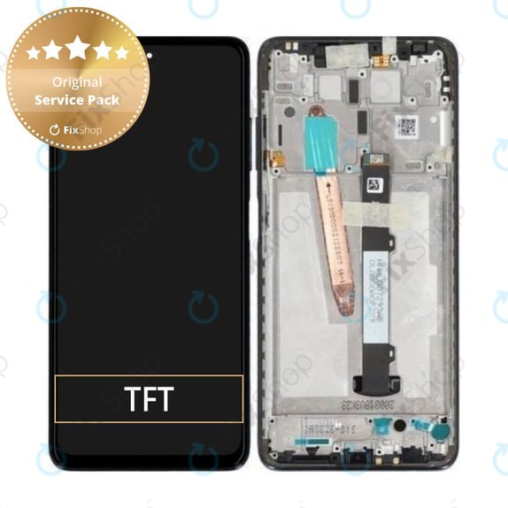 Schermo per Xiaomi Poco X3 NFC, Shadow Gray, Vetro touch con cornice, 560003J20C00, Genuine Service Pack