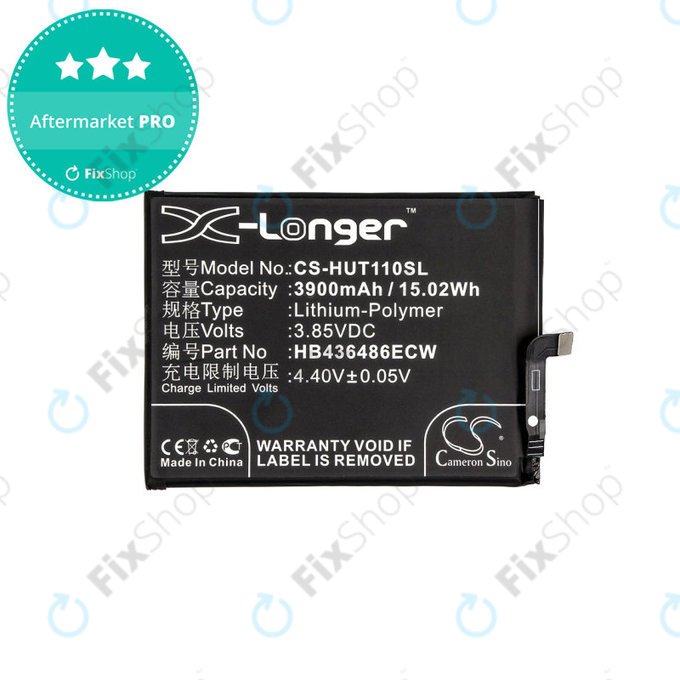Batteria per Huawei Mate 10 Lite, Honor View 20, 3900mAh, Li-Pol, 3.85 V, HB436486ECW, HQ