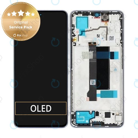 Schermo per Xiaomi Redmi Note 13 Pro 5G 2312DRA50C, Aurora Purple, Vetro touch con cornice, 5600030N1600, Genuine Service Pack