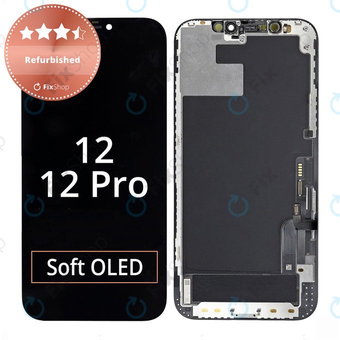 Schermo per iPhone 12, 12 Pro, Vetro touch con cornice, Refurbished