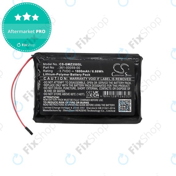 Batteria per Garmin Zumo 340LM, 350LM, 390LM, 361-00059-00, Li-Pol, 1800mAh, 3.7V, HQ